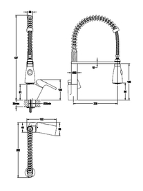 Baterie bucatarie Ferro, Nobless Kvadro, crom